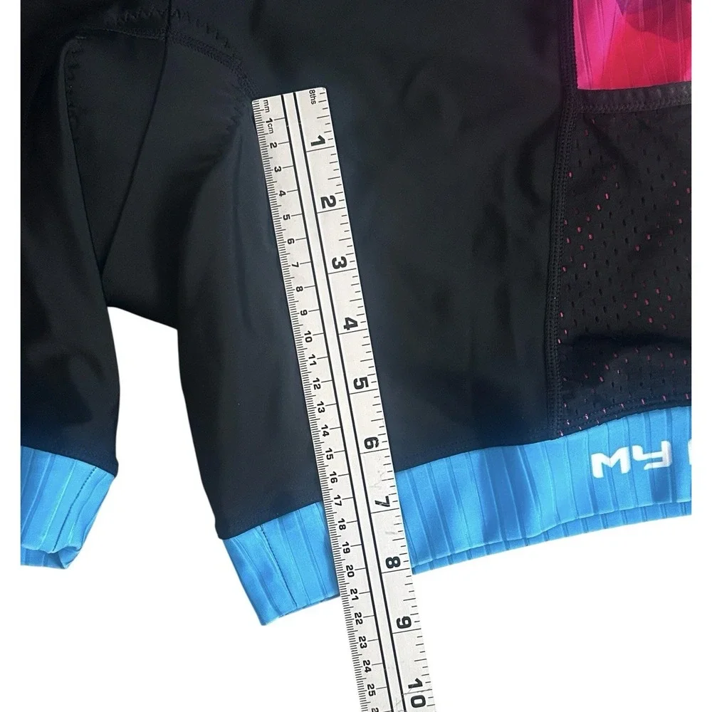 My Kilometre Cycling Shorts Womens XL Black Padded Pockets‎ Athletic Triathlon